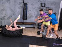 Fitness Rooms - Hardcore big dick threesome in gym - 10/29/2022